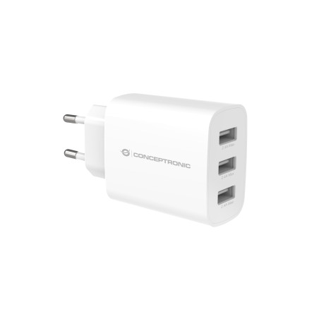 alimentatore da rete conceptronic 3xusb-a 5v bianco [althea13w]