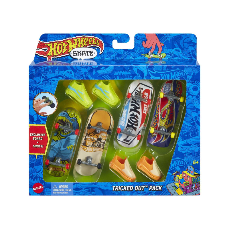 set di fingerboard mattel hot wheels pattini e scarpe tony mini skate