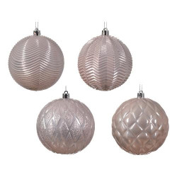 pallina albero sfera kaemingk 10cm 1pz assortito rosa cipria