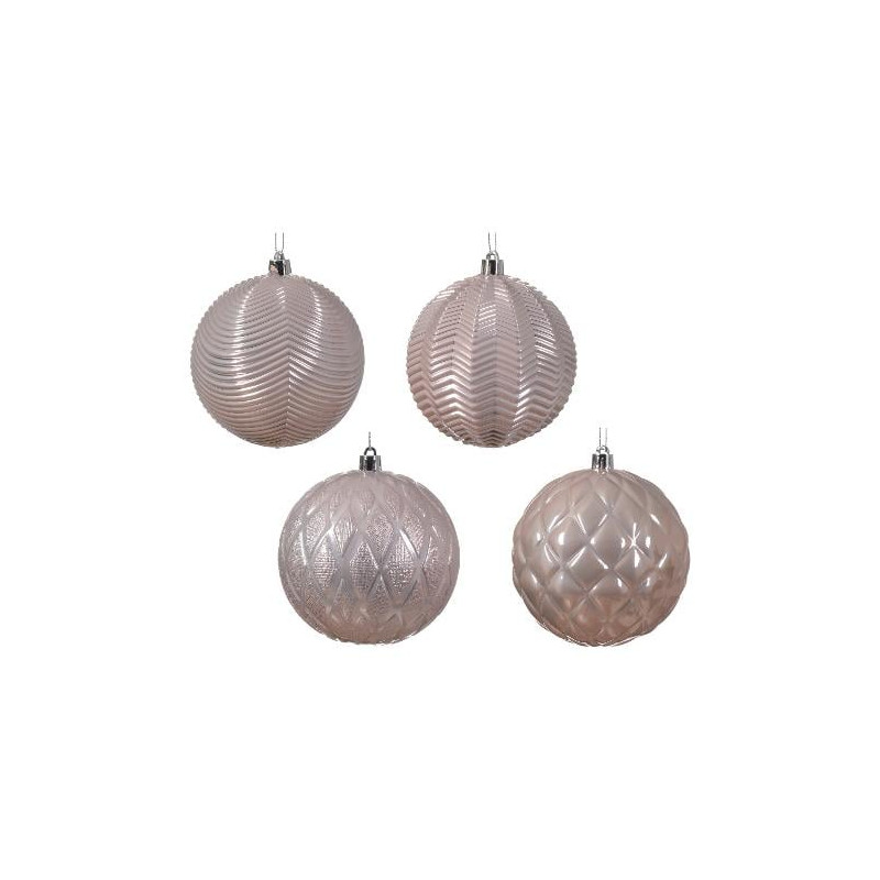 pallina albero sfera kaemingk 10cm 1pz assortito rosa cipria