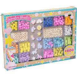 set creativo nice wooden beads big box bigiotteria giocattolo multicolore