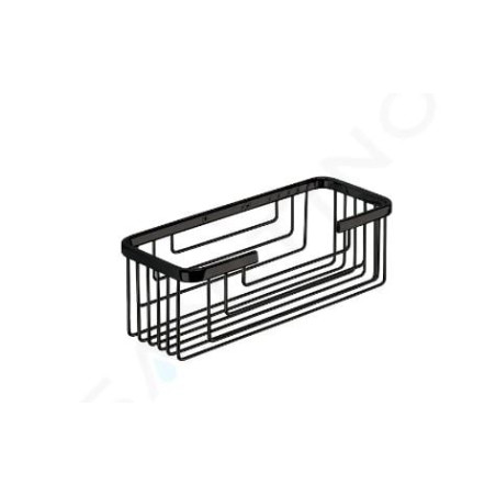 porta oggetti gedy smart da doccia in filo cromato 252x86x102mm nero