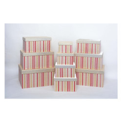 set di scatola amicasa riga oro e rosso assortito 10pz