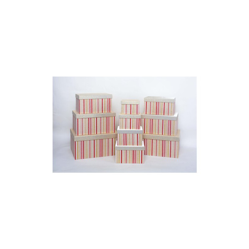 set di scatola amicasa riga oro e rosso assortito 10pz