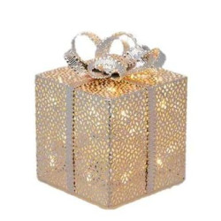 decoro luminoso lotti pacco regalo luce fissa 25cm multicolore