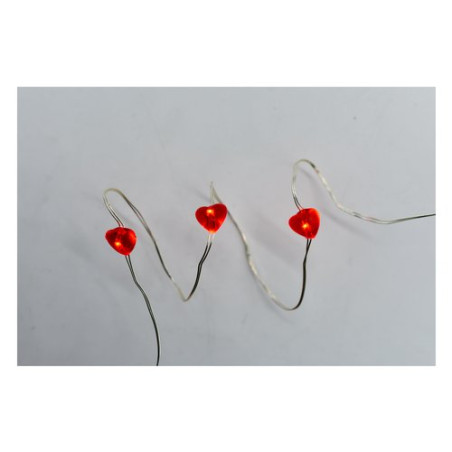 catena luci di natale pre qu' italia d1399 con 50 cuori rossi