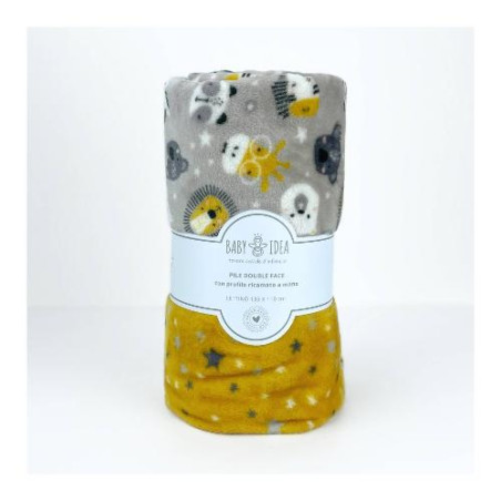 coperta lettino baby idea pfll leone 1.35x1.1m giallo
