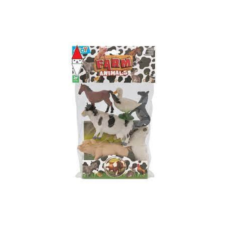 figurine globo 41705 animali fattoria in busta 6pz