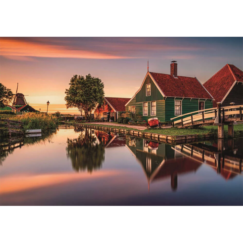 puzzle clementoni 31696 casa verde a zaanse schans 59.2x84.3cm 1500pz