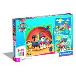 puzzle clementoni super color paw patrol 3x48pz [wzclet0uc025291]