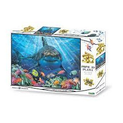 puzzle grandi giochi puw0000 grande squalo 3d premium bianco 500pz
