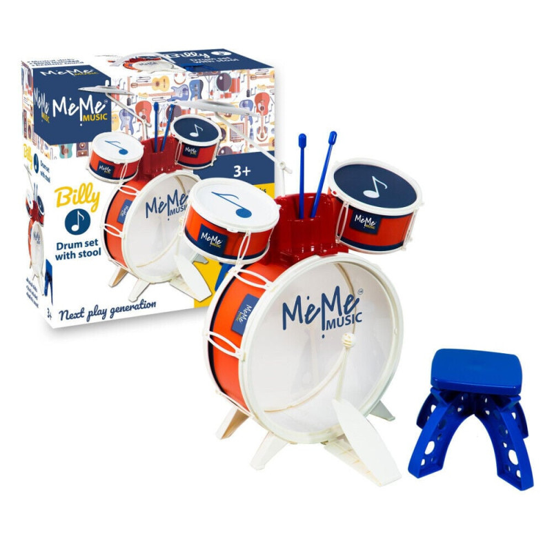 set giocattoli meme music billy drum + bacchette