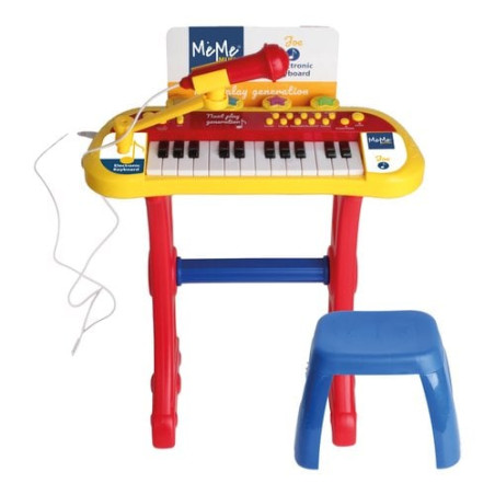giocattoli meme music pianoforte 24 tasti + sgabello + microfono