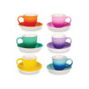 set tazzine caffe' amicasa ruby con piattino a colori assortiti