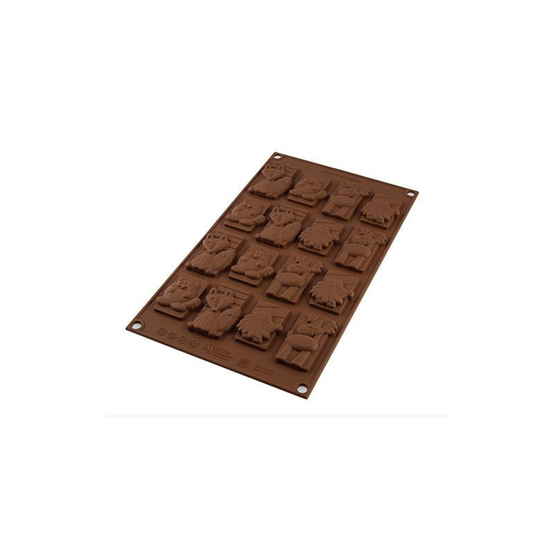 stampo dolci silikomart animali - cioccolato invernale 16 cavita'