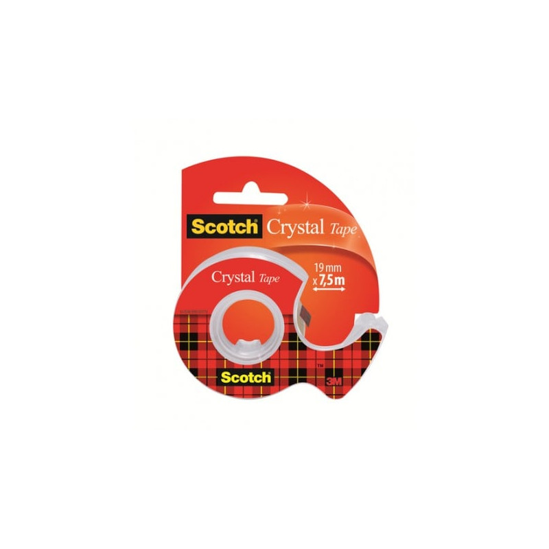 nastro adesivo scotch crystal 19mmx7.5m con chiocciola cristallino