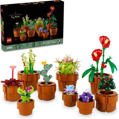 set da costruzione lego icons mini piante collezione botanica multicolore