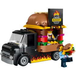 gioco da costruzione lego city furgone degli hamburger con minifigurina