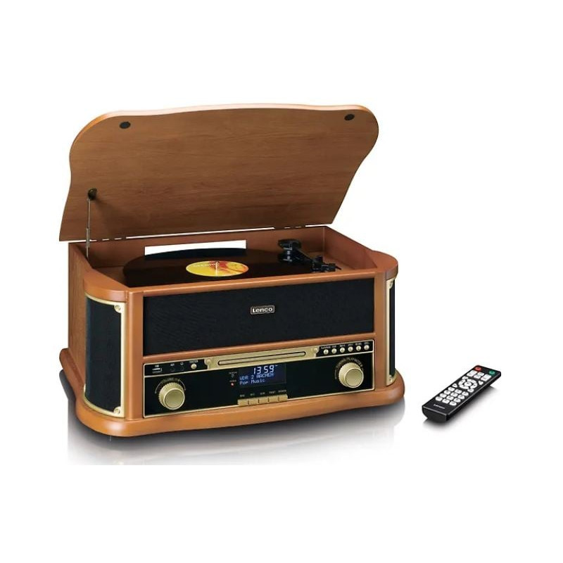 giradischi lenco tcd-2571 in legno nero [tcd-2571]