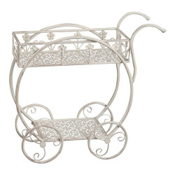 porta piante amicasa carrellino con ruote bianco anticato