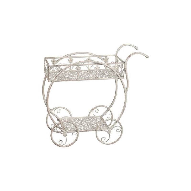 porta piante amicasa carrellino con ruote bianco anticato