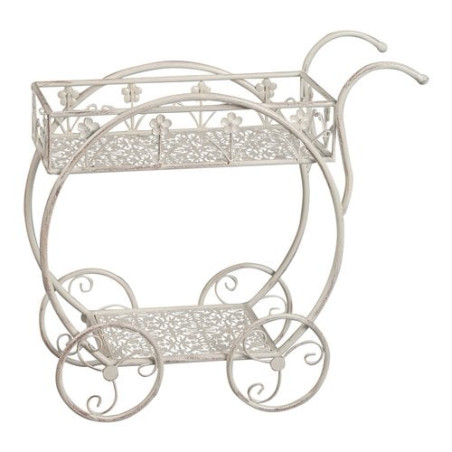 porta piante amicasa carrellino con ruote bianco anticato