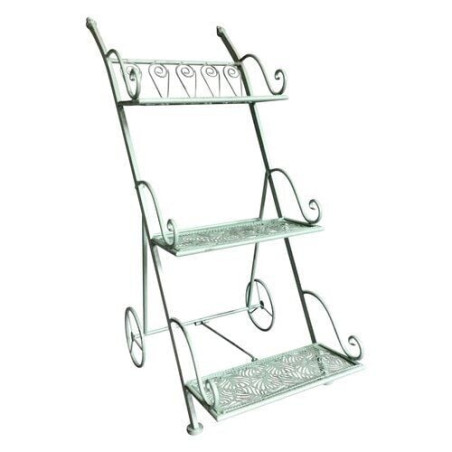 porta piante amicasa carrello 3 ripiani verde salvia anticato