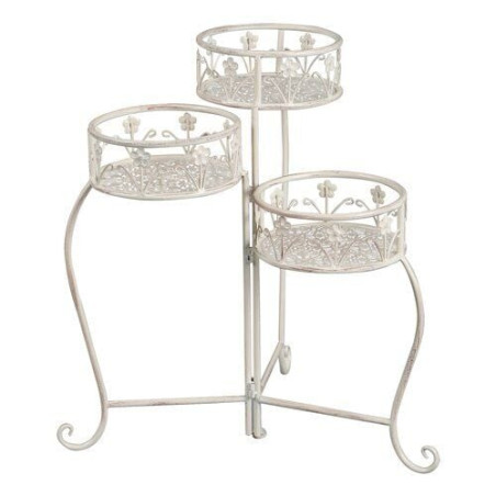 porta piante amicasa pieghevole 3 posti bianco anticato