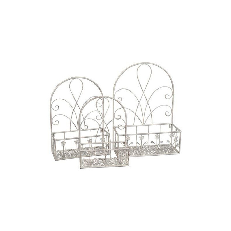 balconiera amicasa set 3pz con schiena bianco anticato