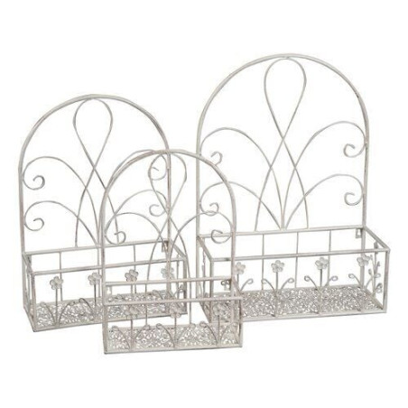 balconiera amicasa set 3pz con schiena bianco anticato