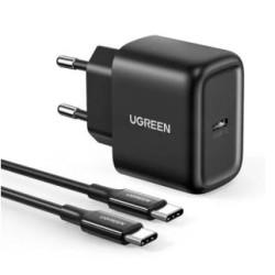 alimentatore da rete ugreen cd250 usb-c 25w con cavo 2m nero