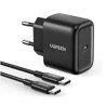 alimentatore da rete ugreen cd250 usb-c 25w con cavo 2m nero