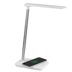 lampada da scrivania tracer luna con caricatore wireless 10w bianco