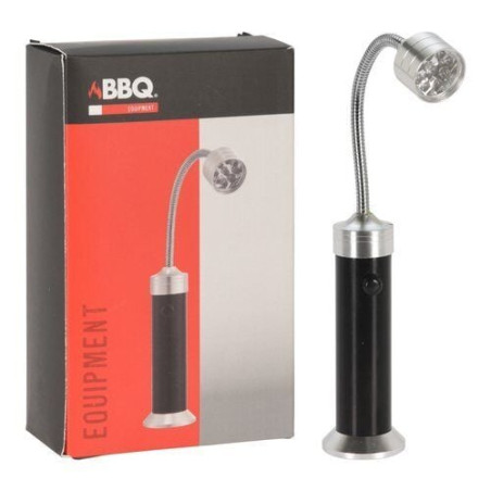 lampada bbq 9 led batteria inox/nero