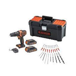 trapano avvitatore black & decker bdchd18c2ta a percussione 18v