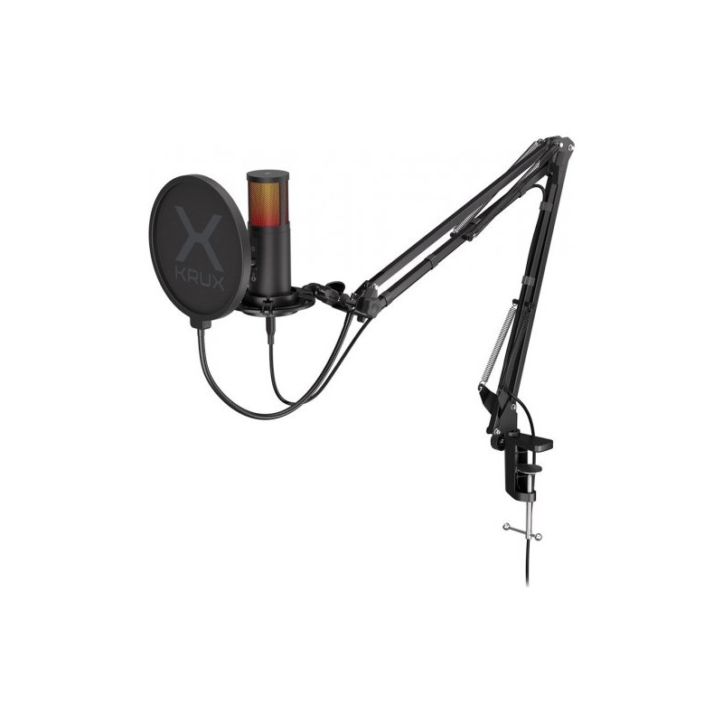 microfono krux 3000 con braccio e filtro anti-pop nero [krxc010]