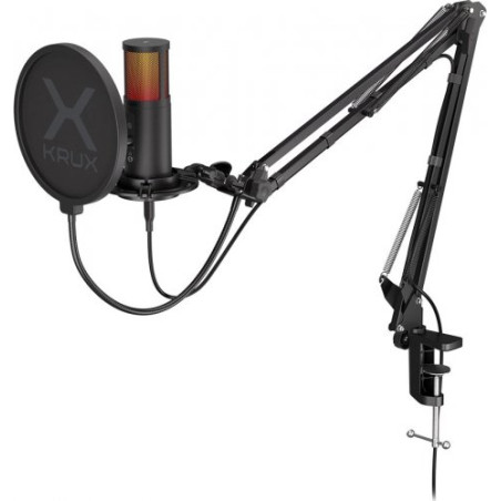 microfono krux 3000 con braccio e filtro anti-pop nero [krxc010]