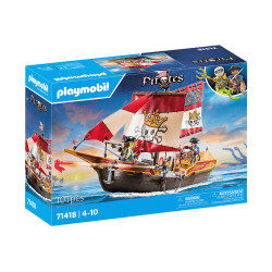 gioco da costruzione playmobil barca a remi dei pirati multicolore