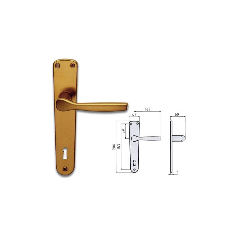 Maniglia gabry anodizzata placca 8x90 (pz 8) [ghidini ]