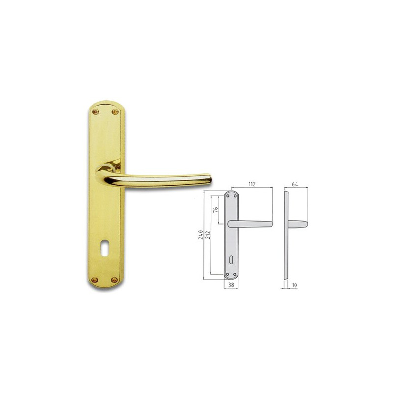 Maniglia milena ottone lucido placca 8x70 [ghidini ]