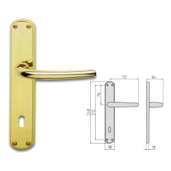 Maniglia milena ottone lucido placca 8x90 [ghidini ]