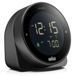 sveglia digitale braun bc 24 b dcf con funzione snooze lcd nero [67619]