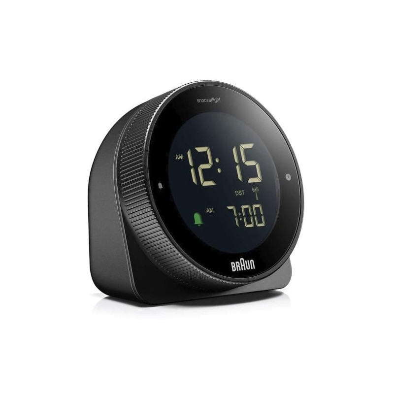 sveglia digitale braun bc 24 b dcf con funzione snooze lcd nero [67619]