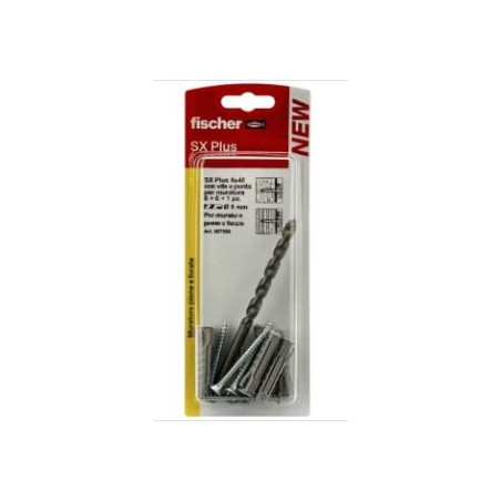 tassello fischer sx plus 8x40 w100 k con vite/punta trapano