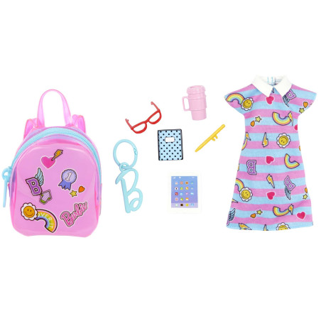 set di accessori mattel barbie hjt44 abiti e borsette per bambola