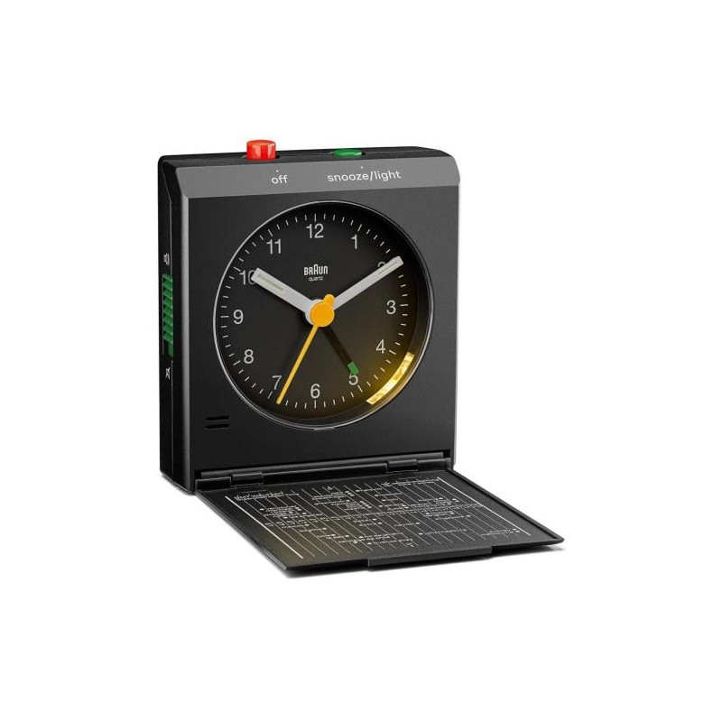 sveglia braun bc 05 b quartz pieghevole nero [67704]