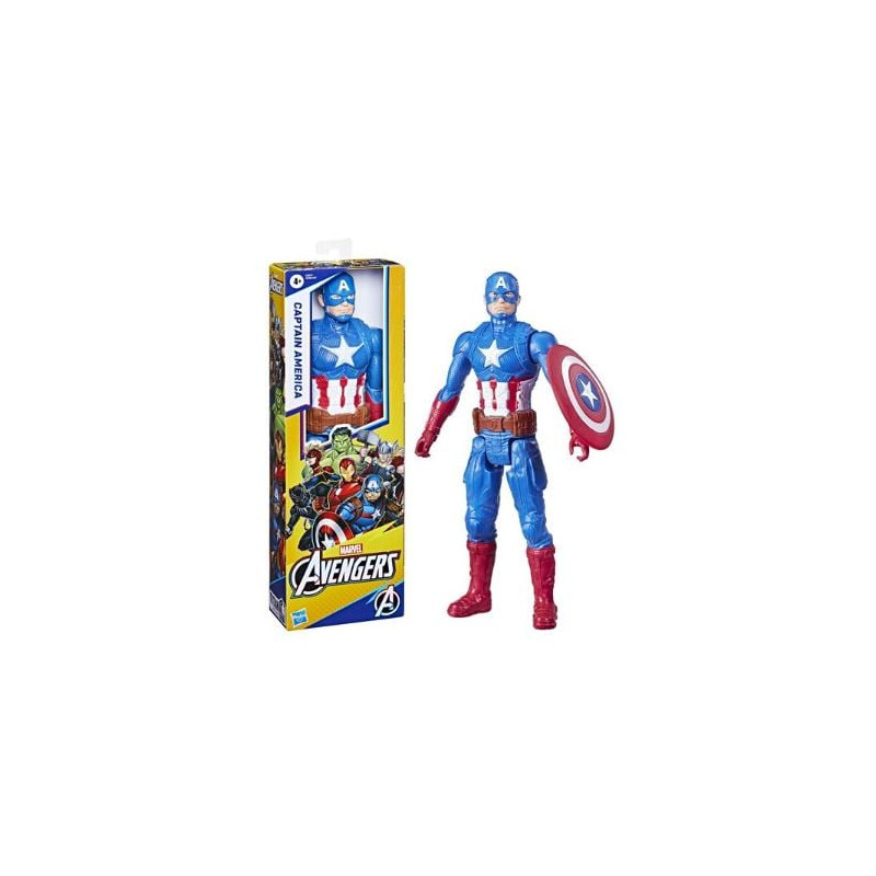 marvel avengers titan hero capitan america 30cm blu/rosso/bianco