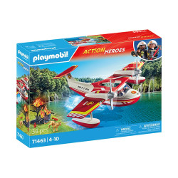 playmobil action heroes - idrovolante con pompiere multicolore