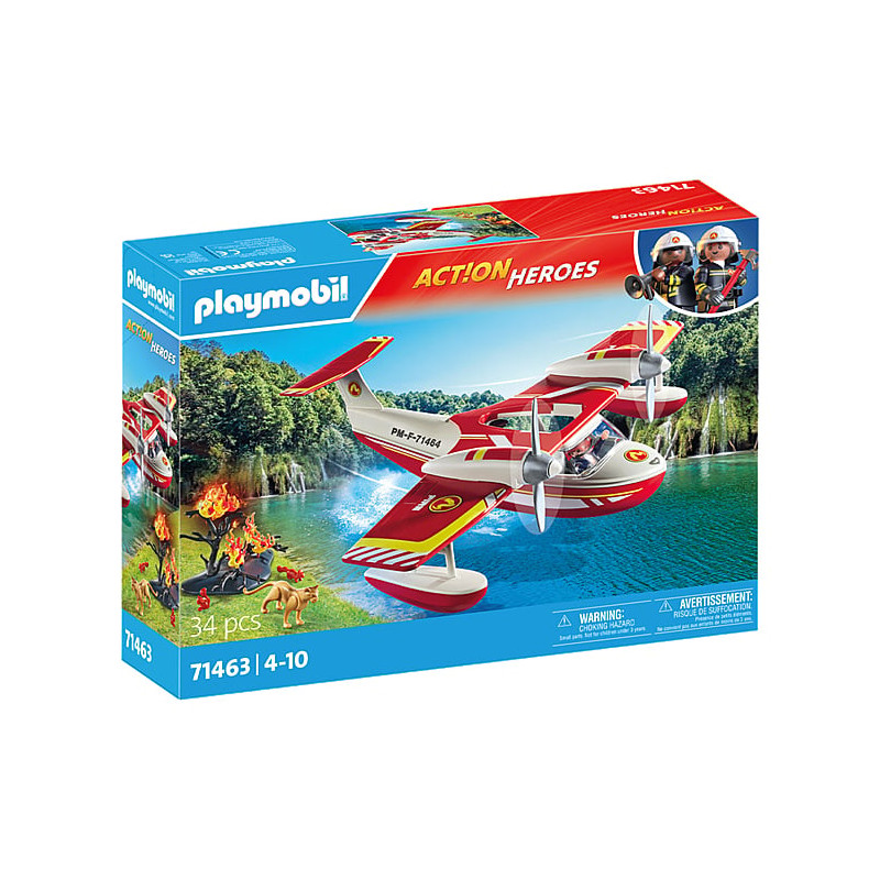 playmobil action heroes - idrovolante con pompiere multicolore