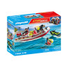 playmobil action heroes - barca dei vigili del fuoco con scooter